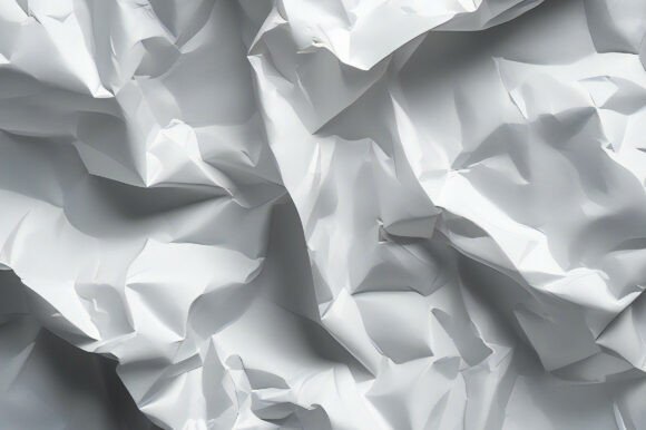 A Close Up of a White Crumpled Paper Texture