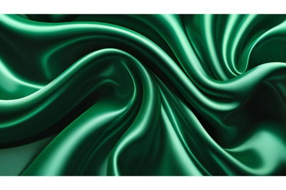 A Green Fabric with Folds