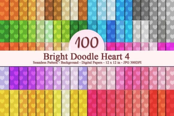 Bright Doodle Heart 4 Seamless Pattern: A Versatile Digital Asset for Creative Workflows