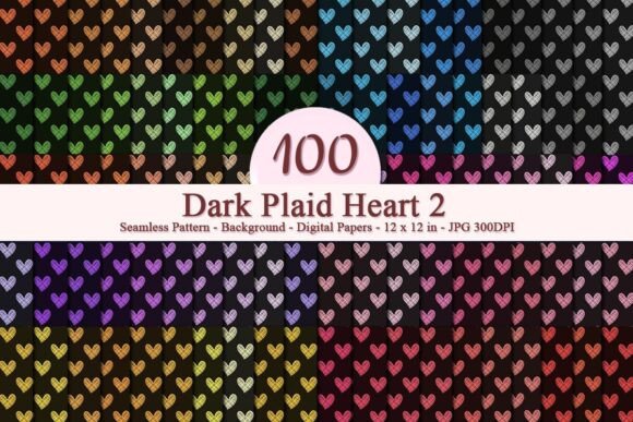 Dark Plaid Heart 2 Seamless Pattern: A Versatile Digital Design for Creative Projects