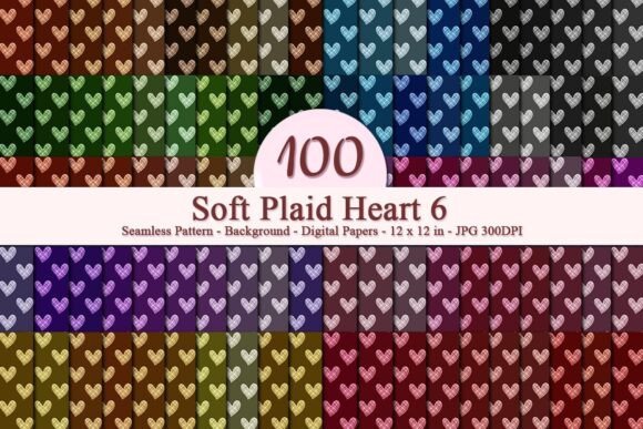 Explore the Versatility of Soft Plaid Heart 6 Seamless Pattern and Background Bundle