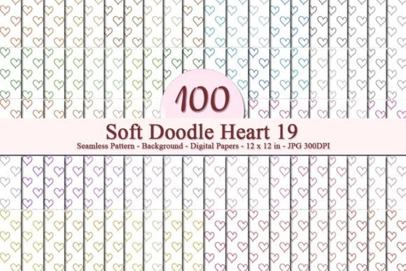 Exploring the Versatility of Soft Doodle Heart 19 Seamless Pattern