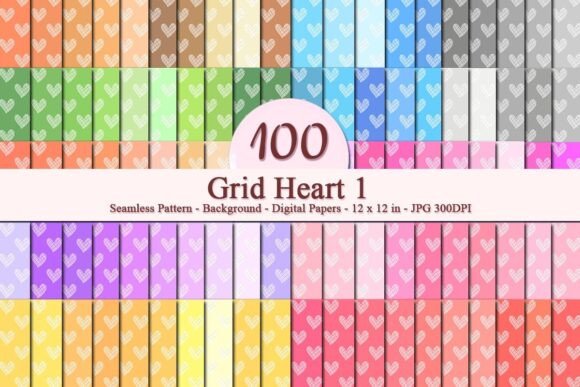 Grid Heart 1 Seamless Pattern for Creative and Business Use