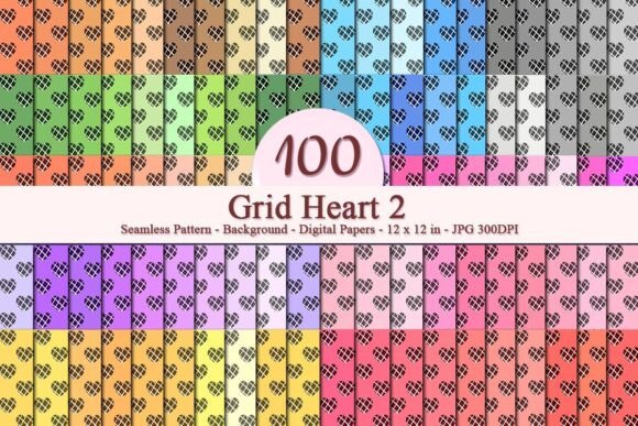 Grid Heart 2 Seamless Pattern: A Versatile Design for Creative Projects