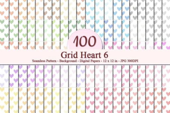 Grid Heart 6 Seamless Pattern: A Versatile Digital Design for Creative Businesses