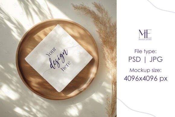 Paper Napkin Mockup, Boho Napkin Mockup