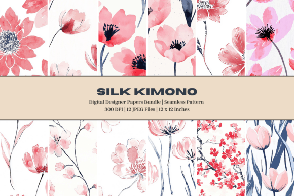 Pink Floral Silk Kimono for Creative Projects