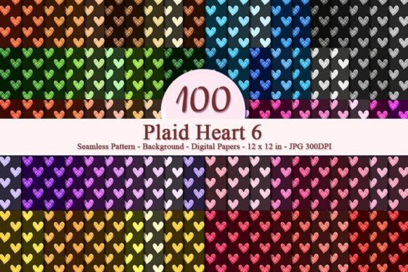 Plaid Heart 6 Seamless Pattern