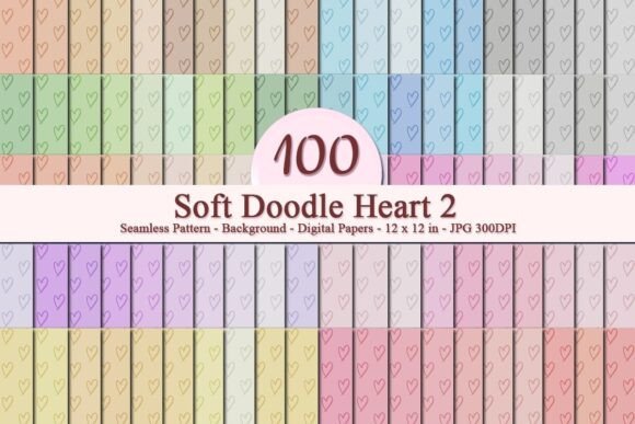 Soft Doodle Heart 2 Seamless Pattern: A Versatile Digital Design for Modern Creatives