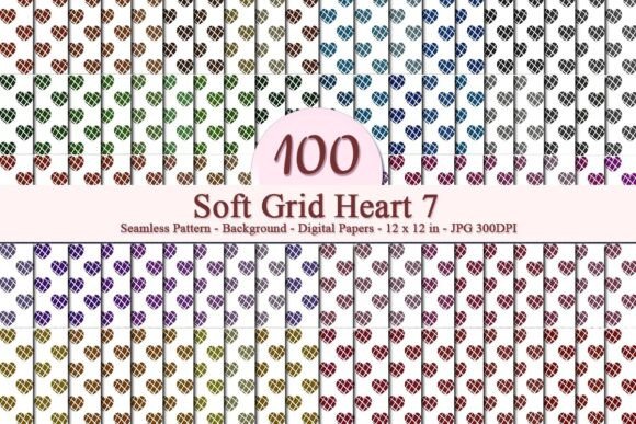 Soft Grid Heart 7 Seamless Pattern