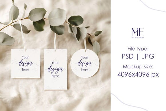 Tag Mockup, Gift Tag Mockup, Set Tag PSD
