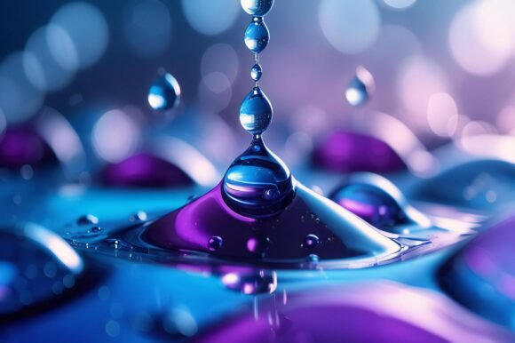 Water Drops of Water Falling Down